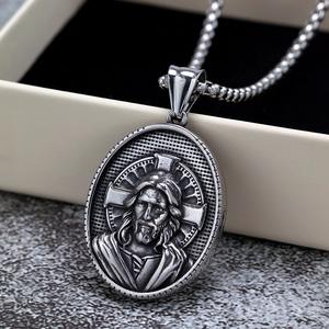 Stainless Steel Jesus Pendant Necklace Unisex Religious Gift Jewelry <b>Cross</b> Design Fashion Necklace - Product Image 3