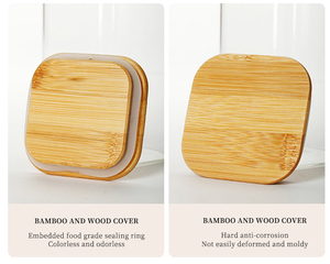 Tùy chỉnh thủ công rõ ràng lọ thủy tinh gia vị với nắp tre đựng thức ăn tổ chức Lưu trữ container - Product Image 6