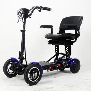Skuter Elektrik Lipat Kecil Skuter dan Sepeda Scoter Mobilitas Kuat Empat Roda 10 Inci Eropa