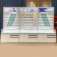 Présentoir pliable personnalisable de 2,2 mètres pour lunettes, avec éclairage LED, en MDF/Contreplaqué/Verre Trempé – Prix Usine