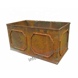 Fioriera Rettangolare Vintage <span class=keywords><strong>in</strong></span> Metallo per Giardino, Vaso per Piante e Fiori da Esterno Personalizzabile - Product Image 5