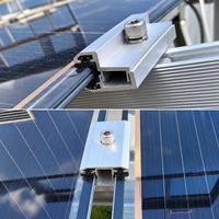 Pince de fixation pour panneau solaire en aluminium 6005-T5, pince intermédiaire pour module PV sans cadre, clip EPDM, longueur personnalisée