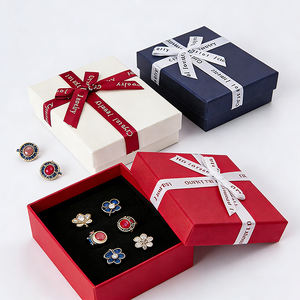 Boîte à bijoux en carton rigide avec couvercle et base imprimés sur mesure, emballages cadeaux en papier - Product Image 5