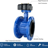 Vanne papillon en fonte ductile DN40 JIS PN25 avec bride, à commande par engrenage, revêtement en caoutchouc, pour eau municipale, sur mesure (ODM)