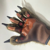 Accessoires de fête de carnaval : Gants en peluche en forme de pattes d'animaux (patte de chat, patte d'ours) pour cosplay et spectacles de bande dessinée