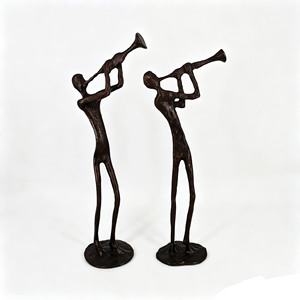 Sculptures abstraites de lecteur de musique en cuivre, ensemble de figurines de <span class=keywords><strong>trompettiste</strong></span>, décoration d'intérieur, articles de décoration de luxe, cadeau artisanal - Product Image 3