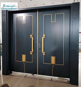 Portes <span class=keywords><strong>d</strong></span>'entrée en aluminium de qualité supérieure Seeyesdoor, double sécurité, pour villa - Product Image 3