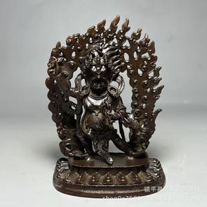 Bộ sưu tập đồ cổ Vua Kong đen tay Bồ Tát Retro Đồng Nepal Phật giáo Tantric Tượng Phật bằng kim loại Thủ công mỹ nghệ Đồ trang trí - Product Image 1
