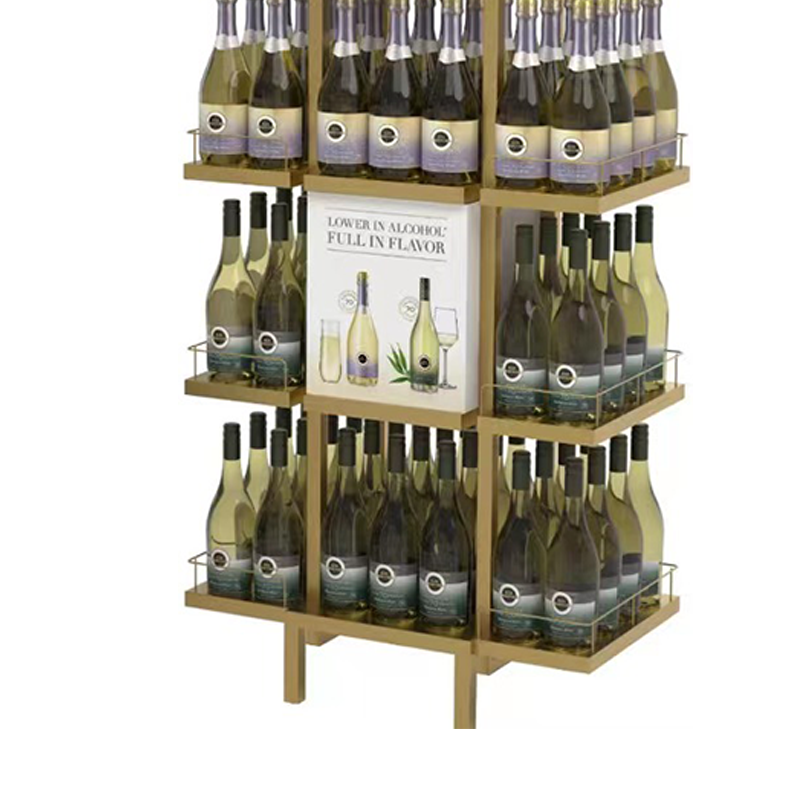 Apache Customizable Modern for Floor Standing Metal Wine Bottle Display Racks Custom Logo Painted Finish Hot Selling for — view 5