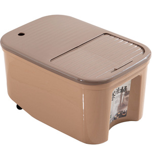 Tea Dregs Bucket With Lid Khaki <b>Sliding</b> Design Tea Ceremony Accessories Household <b>Plastic</b> Wastewater Container - Product Image 5