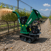 Broyeur de bois sur chenilles à essence GST120 15HP, broyeur de branches autopropulsé sur chenilles, capacité maximale de 4,7 pouces pour l'exploitation forestière