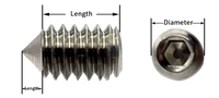 Vis de réglage Douille Allen Drive Sans Tête Vis de réglage M3 8Mm Vis de réglage à tête hexagonale moletée