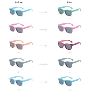 Nieuwe Gepolariseerde Kinderen Kleurveranderende Montuurbril Wanneer In De Zon Het Zonnebrilmontuur Van Kleur Verandert Fotochrome Zonnebril