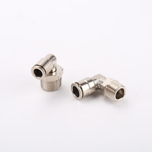 Raccord rapide pneumatique à angle droit en cuivre nickelé pour tuyau d'air avec coude PLG, pièces pneumatiques - Product Image 5