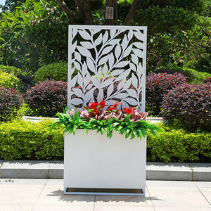 Jardinière de jardin extérieure avec treillis <span class=keywords><strong>Pot</strong></span> de fleur de clôture en acier avec écran d'intimité de jardin - Product Image 3