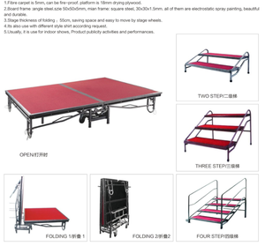 Стальная портативная мобильная сценическая платформа для отелей, банкетов, свадеб и вечеринок, складная сцена со ступеньками, в продаже - Product Image 6