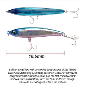 Señuelo artificial duro de natación rápida tipo lápiz de hundimiento para pesca en el mar, para lances largos, modelo Yellow <span class=keywords><strong>Fin</strong></span> - Product Image 4