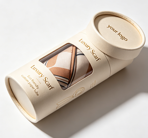 Custom Eco Biodegradable Cylinder Paper Box, Sustainable Cardboard Tube for Clothing Scarf <b>Socks</b> Storage Packaging - Product Image 4
