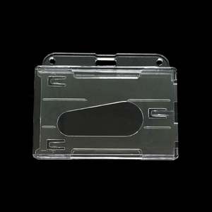 Porte-badge en polycarbonate de haute qualité, porte-carte en plastique rigide PC, 2 emplacements pour cartes, transparent comme du cristal, porte-carte de travail - Product Image 3