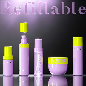 Ensemble d'emballages cosmétiques rechargeables <span class=keywords><strong>JANOU</strong></span>, flacon pompe à lotion vide de qualité supérieure, flacon pulvérisateur, pot à crème, conteneur pour soins de la peau avec logo personnalisé - Product Image 4
