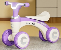 Mini vélo d'équilibre mignon 3-en-1 pour enfants de 1 à 3 ans, voiture électrique à roulettes avec toboggan pour tout-petits, fabriqué en plastique durable