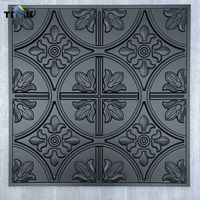 Vente en gros de plafond suspendu pour maison Dalle de plafond en PVC faux 3D blanc mat Dalle de plafond grise Imperméable 24x24
