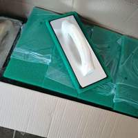 Outil de plâtrage de haute qualité, meilleur modèle, en mousse de caoutchouc éponge vert foncé, 5*12*1 pouce, avec manche en bois, épaisseur 19-25mm, pour cloisons sèches