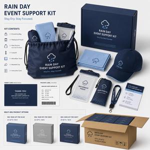 Kit de Soporte para Días de Lluvia Personalizado OEM ODM, Paquete para Eventos al Aire Libre con Poncho y Bolsa - Product Image 4