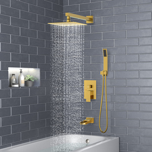 Juego de Grifería de Ducha Empotrada de Lujo con Diseño Moderno en Dorado, con 3 Funciones, Grifo de Bañera y Ducha de Mano - Product Image 2