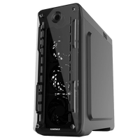 GameMax Optical Black Steel Gaming Case Mini ITX ATX Rainbow LED Fan 7-Slot Audio Front USB Ports Mid Tower Computer Stock