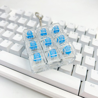 2026 Trending 4-Key Lighted Keycap Fidget Toy Portable Mechanical Switch Clicker Keychain PVC Material Unisex for Office Gift