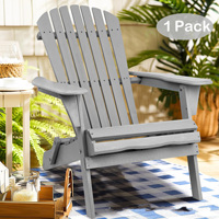 Chaise Adirondack d'extérieur en bois massif avec dossier pliable, style américain, pour patio, plage, cour, maison d'hôtes