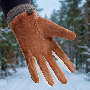 Casual Winter Thermal Ski Plain <b>Leather</b> <b>Gloves</b> for <b>Men</b> and Women Suitable for Outdoor Sports Driving - Product Image 3