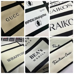 Nhãn mác quần áo vải cotton trắng riêng tư, dệt, may sẵn, có thể là nhãn dệt hoặc nhãn ủi, logo tùy chỉnh cho quần áo - Product Image 4