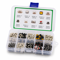 Kit de 250 Interruptores Táctiles de Botón, 10 Tipos Surtidos, Microinterruptores Momentáneos SMD con Caja para Reparación Electrónica de Llaves de Coche