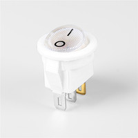 Interrupteur à bascule rond compact JC-KCD11-B noir 2 broches ON-OFF 3A 250V 10A CA, ouverture 14,5mm-15mm