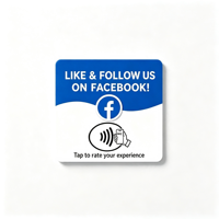 Carte NFC en acrylique pour avis Facebook, carte NFC NTAG213 120x120mm, passive, réinscriptible, pour avis sur le magasin du commerçant
