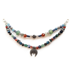 Chaîne de broche classique rétro à 2 rangs en lapis-lazuli avec onyx vert, collier viking, bijoux celtiques, bijoux tribaux, cadeau bleu pour <span class=keywords><strong>vous</strong></span> - Product Image 6