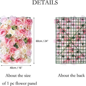 Pannello Murale di Fiori Artificiali 3D in Seta Fatti a Mano <span class=keywords><strong>con</strong></span> Rose e Ortensie, Base in Tessuto, Eco-Friendly, Sfondo Floreale Moderno per - Product Image 2
