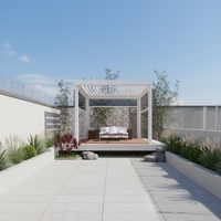 WishOutdoor Gazebo en alliage d'aluminium compact et écologique avec toit motorisé, design moderne, pour la nature, le Moyen-Orient, les petites cours et les jardins