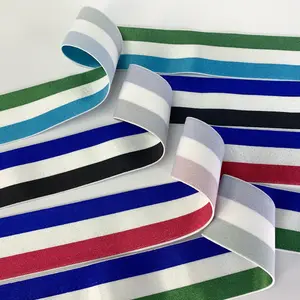 Kunden spezifische hochela tische Seiden farbe Streifen gewebtes Gummiband Bund elastisch für Boxer