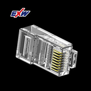 Litzen draht RJ45-Stecker Cat5e 8 P8C UTP-Anschluss Vergoldet für Ethernet-LAN-Kabel UL94-V2 - Product Image 2