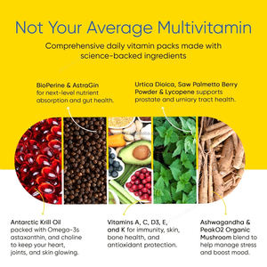 Paquetes diarios de vitaminas para la salud total de los hombres, 22 minerales, vitaminas, suplemento multivitamínico todo en uno para el estrés energético, soporte para el corazón - Product Image 3
