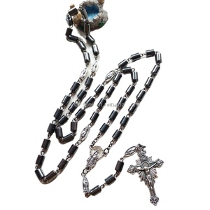 Ematite Nera Del <span class=keywords><strong>Rosario</strong></span> di Pietra 8 millimetri <span class=keywords><strong>Collana</strong></span> di Perle - Product Image 4