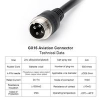 Cable de Conexión de Metal GX16 para Aviación, Moldeado por Inyección, en Cable de Extensión de 2-10 Pines para Equipos Aeroespaciales y de Defensa