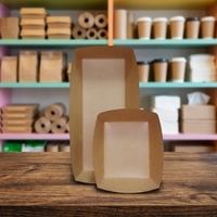 Conteneur pliable en kraft compostable SP2628 pour la restauration, boîte de service multi-aliments