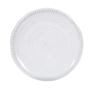 Platos Base Para <span class=keywords><strong>Restaurante</strong></span> Placa de cargador de plástico con cuentas, placa en relieve de melamina blanca de 9 "11" con borde de cuentas - Product Image 2