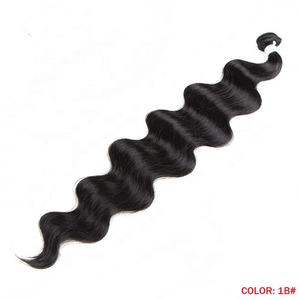 रेबेका शरीर लहर चोटी बाल बंडलों 24 36 इंच करने के लिए शीतल लांग सिंथेटिक बाल बुनाई Ombre ब्राउन 613 गोरा 100g बाल एक्सटेंशन - Product Image 2