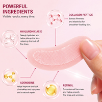 Patchs oculaires personnalisés à micro-aiguilles de peptides roses biologiques PDRN, acide hyaluronique, niacinamide, anti-âge, cernes, patchs à micro-aiguilles