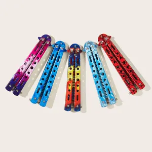 Hot Bán Chất Lượng Cao Thép Không Gỉ Bướm Dao Huấn Luyện Viên Balisong Nhựa Bướm Dao Lược